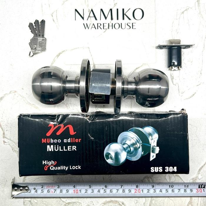 MULLER Handle pegangan Kunci pintu kamar mandi Bulat Stainless SUS304