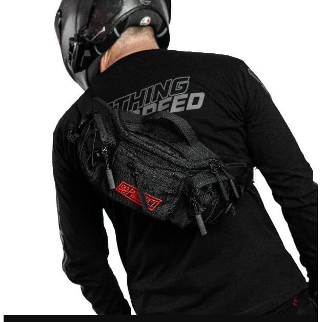 Waistbag Sr-Project Nv Black Edition Waterproof Tas Slempang Motoran