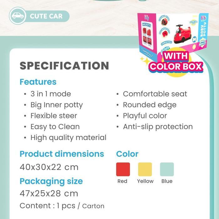 Iora Baby Ib-F103 Pmbtoys Baby Potty Karakter Toilet Training Anak Pispot Anak Portable