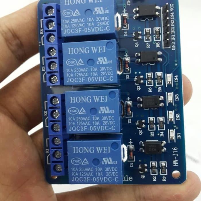 "New" MODUL RELAY 4 CHANNEL 5V OPTOCOUPLER ( ARDUINO )
