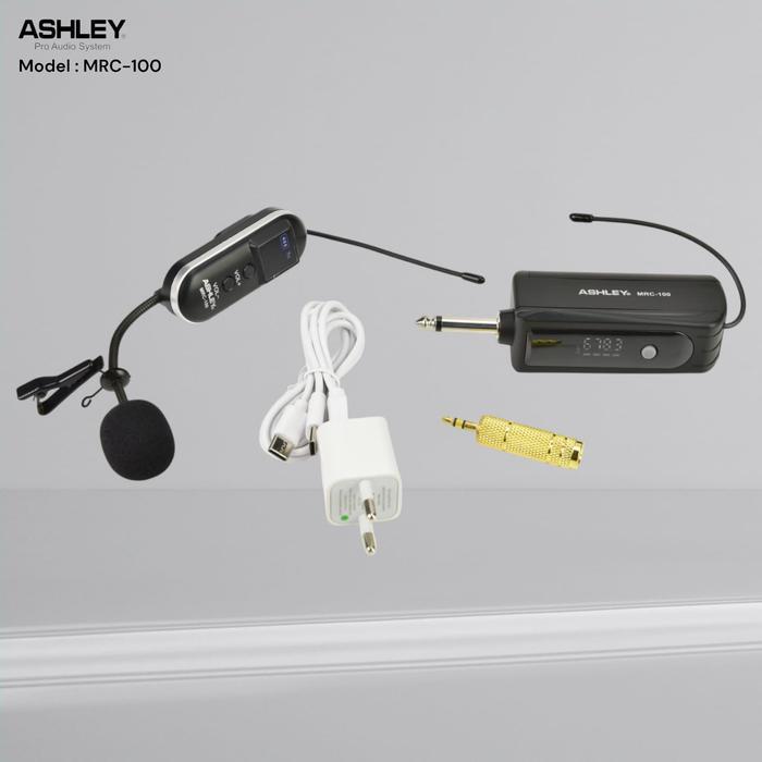 Mic Wireless Ashley MRH 200 - MRC 200 - MRH100 - MRC100 Headset - Jepit Original Bando - Clip on