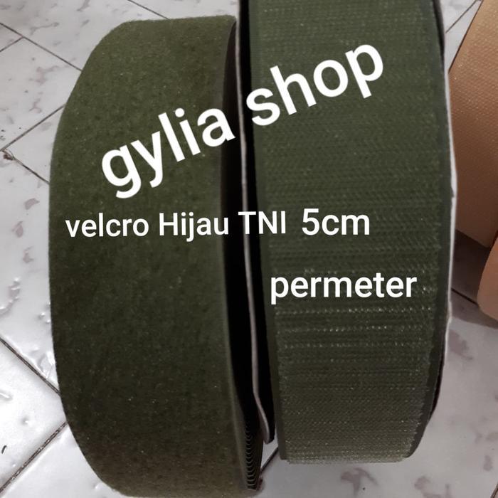 Velcro 5cm / Perekat Jahit / Kain Hijau 5cm / Prepetan 5cm PerMeter