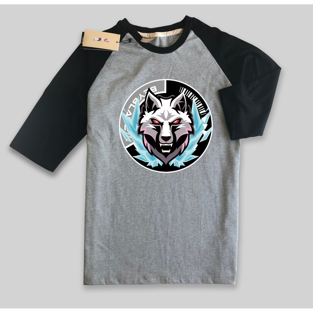 Kaos Raglan Anime Beyblade X Gear Chip logo silver wolf