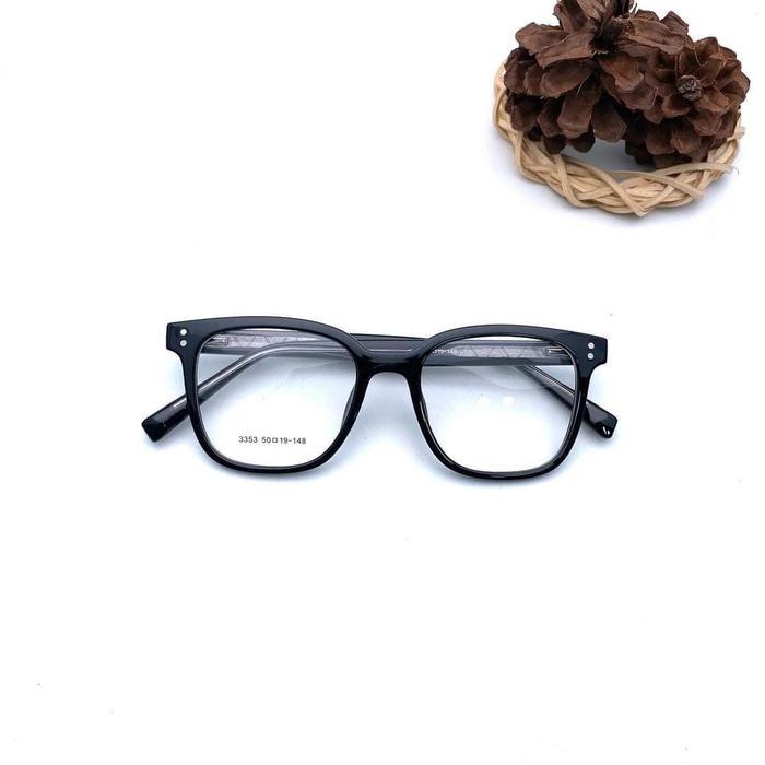 Kacamata wanita kotak kode 3353 Frame Plastik Blueray Antiradiasi Photocromic Bluecromic