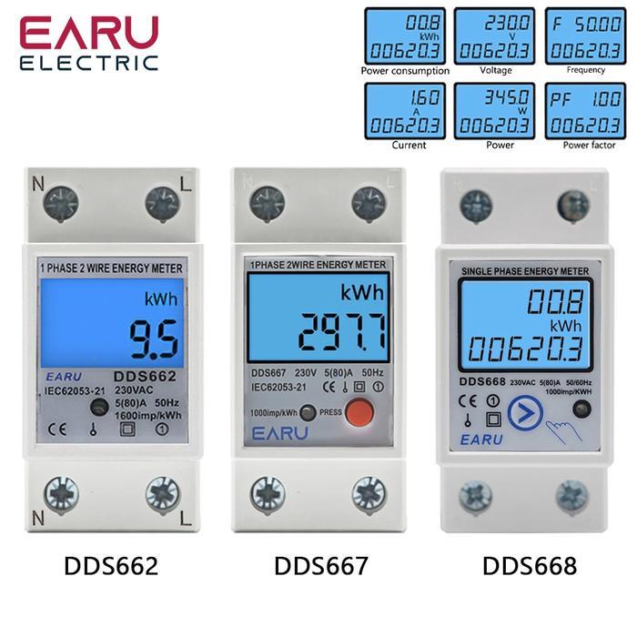 KWH Meter Digital 1 Phase Pengukur Penghemat Pemakaian Listrik