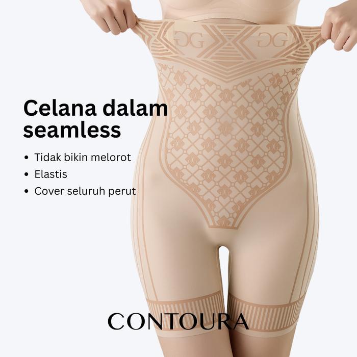 [Bisa COD] - Contoura - CD High Waist Semi Korset Pelangsing Perut Paha Dan Pengencang Bokong Celana