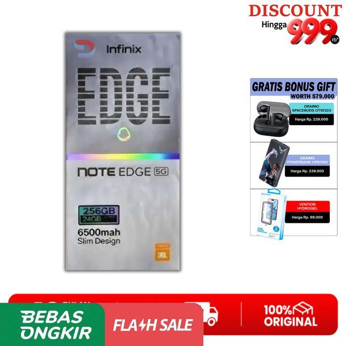 Infinix Note Edge 5G RAM 8GB ROM 256GB | HP 5G NFC Fast Charge Garansi Resmi - 8/256GB Shadow Black,