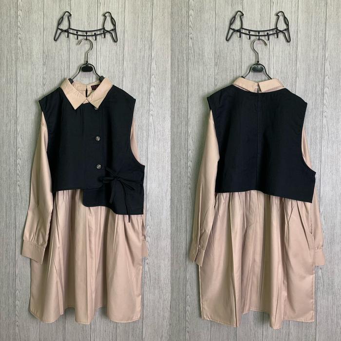 Fash - 1466 Tunik Berbahan Toyobo Mix Twill Vest Terpisah Tunik Terbaru Bisa Cod Terpercaya