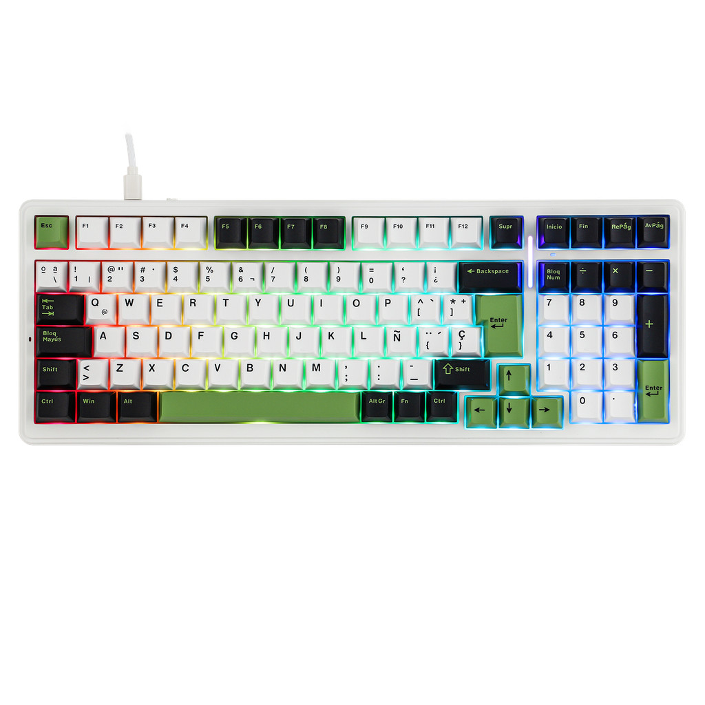 AULA F99 ISO-ES 96% QWERTY Layout Hot-Swap Spanish Gaming Keyboard with Cable RGB Backlighting