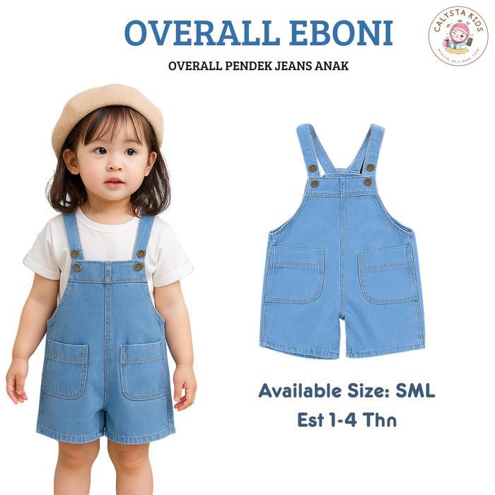 OVERALL EBONI 1-3TH / OVERALL ANAK / OVERALL ANAK PEREMPUAN/OVERALL JEANS ANAK PEREMPUAN/BAJU ANAK