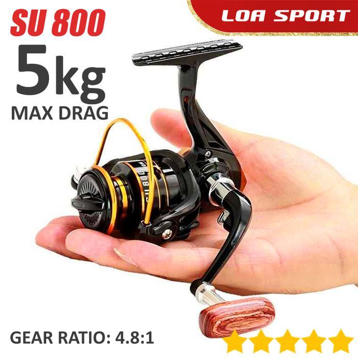 Best Seller Reel Pancing Mini Spinning Udang Nila Tawes Wader Body Metal Size 800 Berkualitas 100%