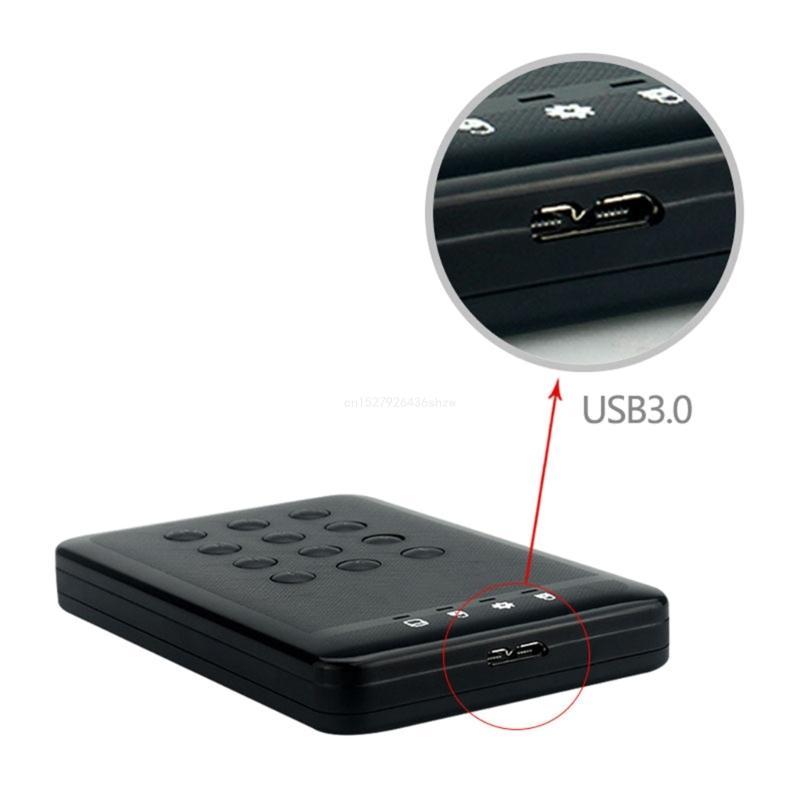 2.5" SSD Enclosure Storage Enclosure 5Gbps USB3.0 SSD Adapters Hard Enclosure with Passwords for