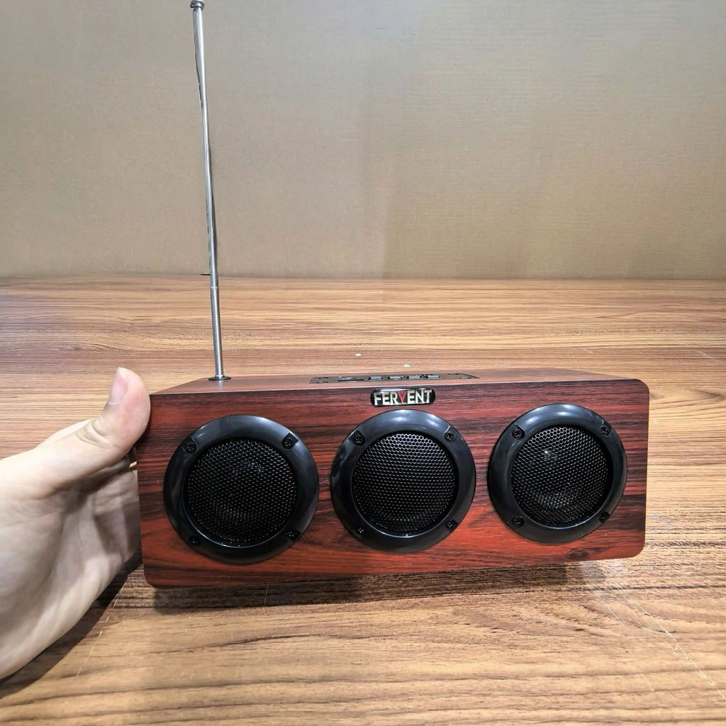 Portable bluetooth speaker, retro wooden speaker, loud wireless wooden speaker with bass, suitable