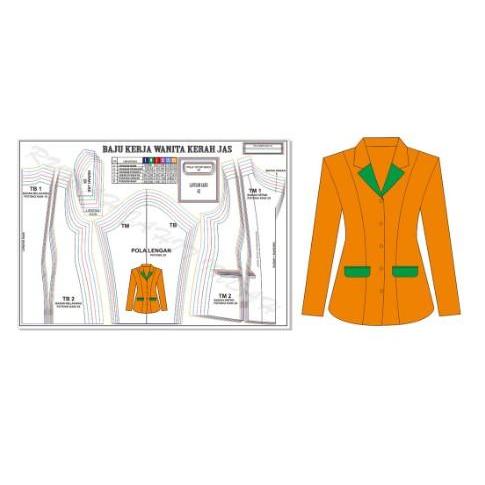 TERLARIS Pola baju pola jahit Baju PKK Kerah Jas seragam guru READY STOCK