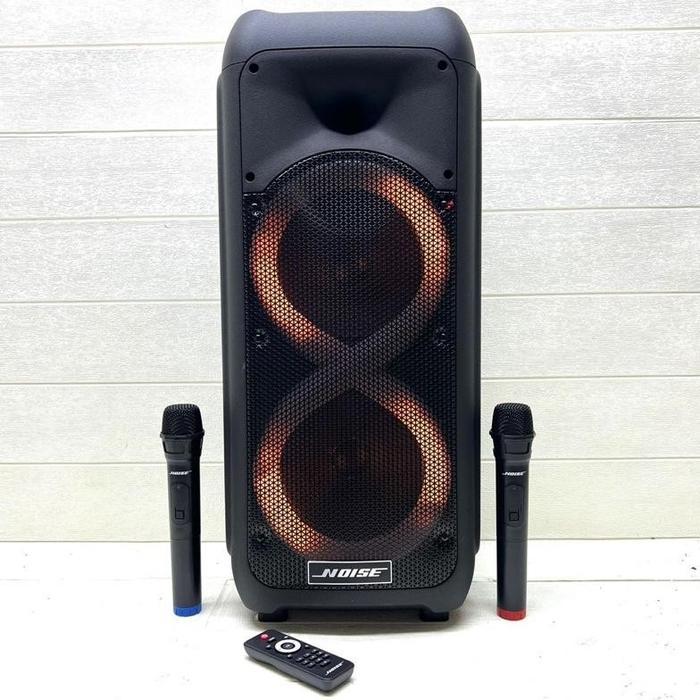 Portable Noise Gi Duble Original Speaker 8 Inch x2 Bluetooth