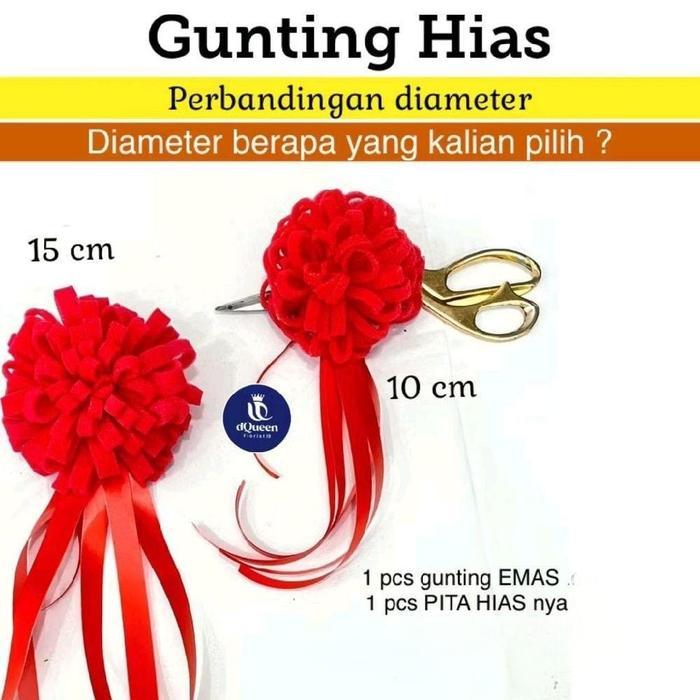 Gunting EMAS hias pita peresmian sangat mewah murah keren cocok untuk pita hias