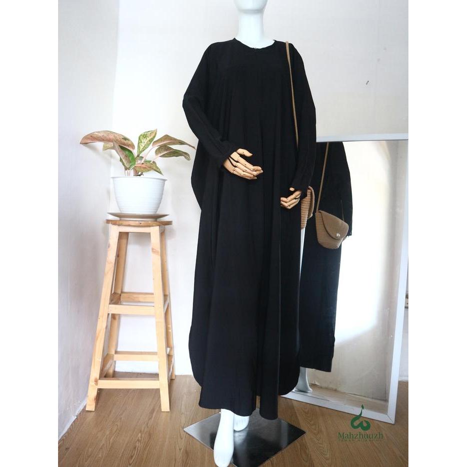 Dress Ageng Nawili abaya Syari Mahzhuuzh Polos gamis muslim Basic Wanita Hitam Wolfis Remaja Dewasa