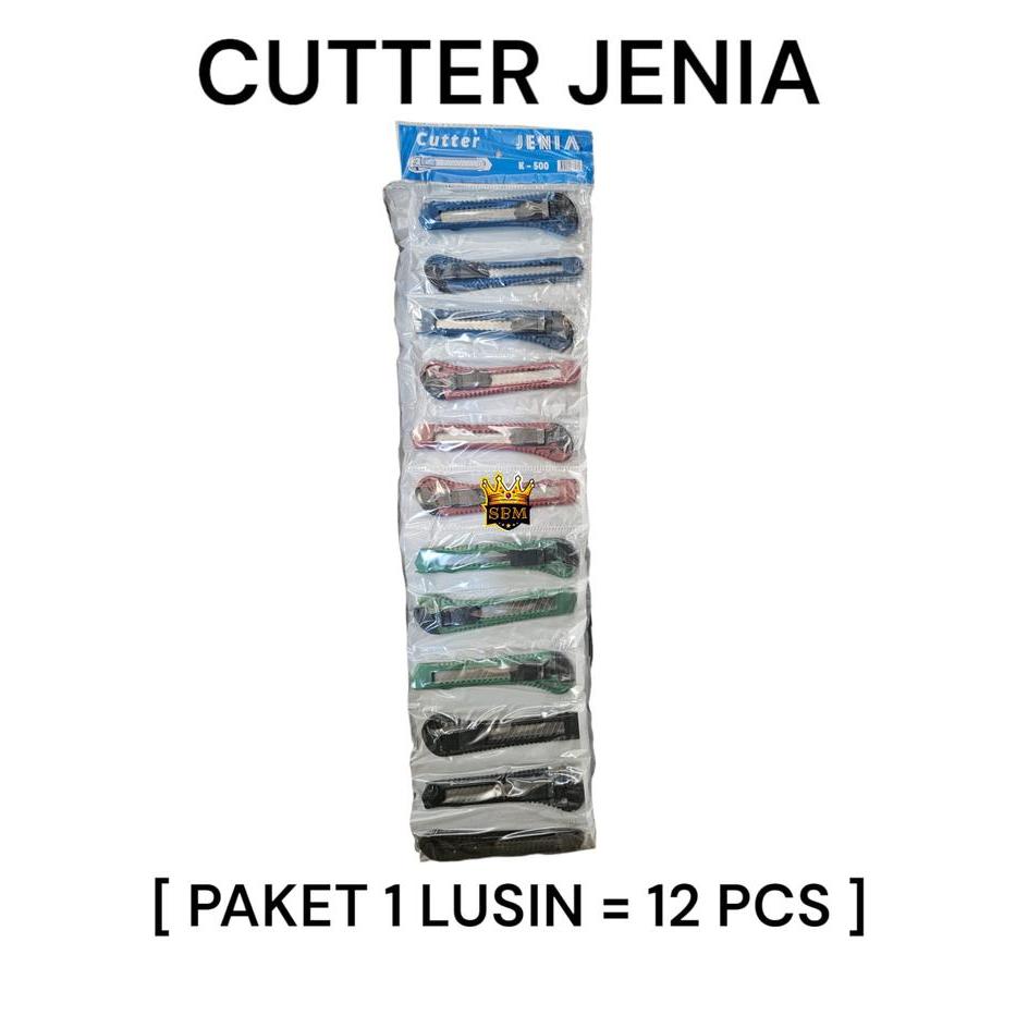 "New" ISI 12 ~ SBM ~ Pisau Cutter Piso Cutter cuter kater Besar Pemotong Dus ATK JENIA