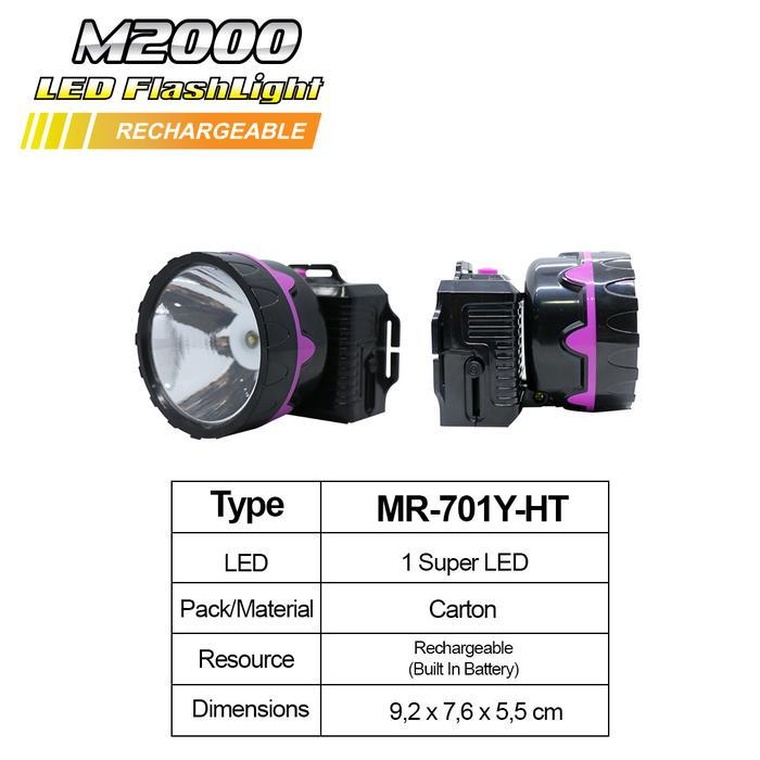 "New" Lampu Senter Kepala M2000 LED Super Strong MR-701HT