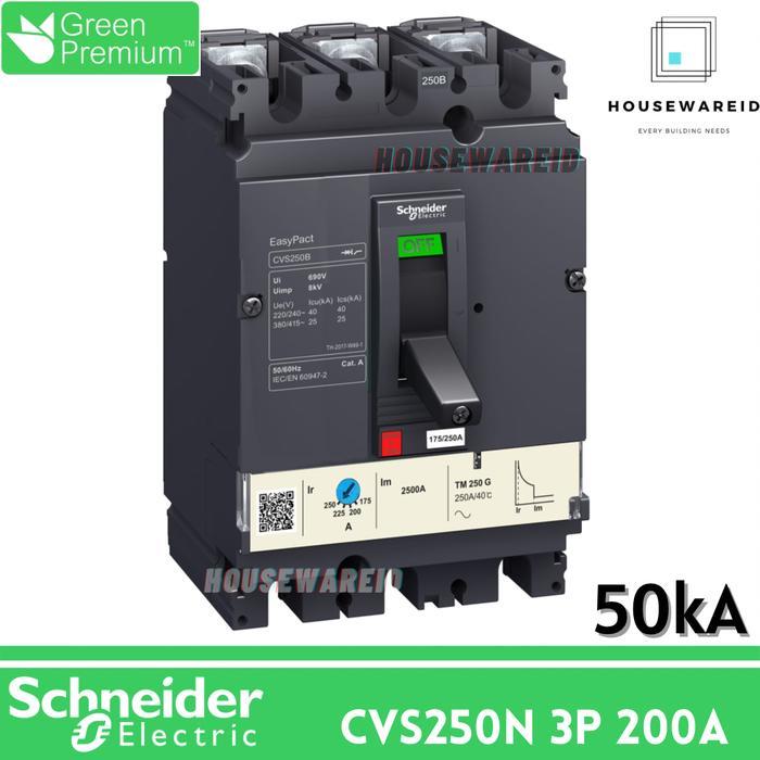 Mccb 3P 200A 3 Phase 200 Ampere Schneider Cvs250N Lv525452 Original