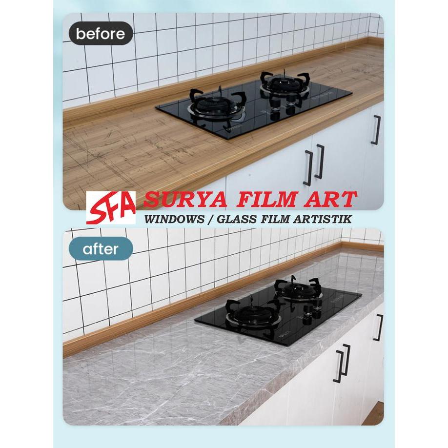 "New" stiker motif marmer stiker dapur lemari stiker marmer