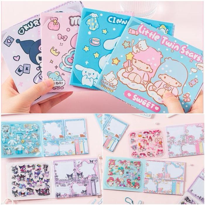 kawaii sanrio sticky note set sticker memo book tempelan kertas memo