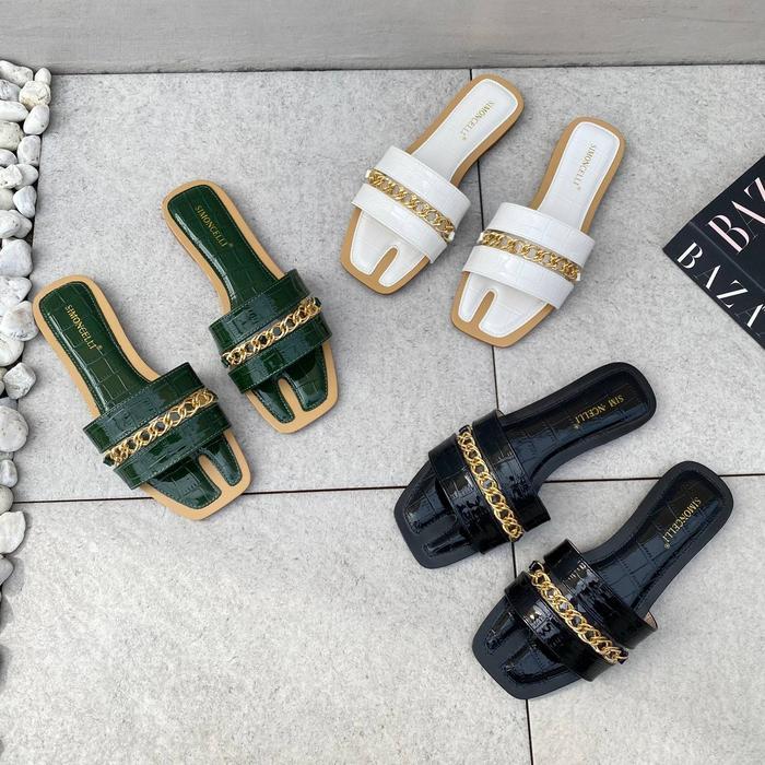 Murah Simoncelli Sandal Flat Sendal Flat Wanita Sandal Wanita Sendal Teplek Sendal Kerja Import