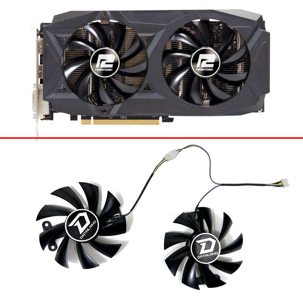 NEW 2PCS Cooling Fan PLA09215B12H 85MM 4PIN For Powercolor RX 580 Red Dragon 8GB RX480 470 Graphics 