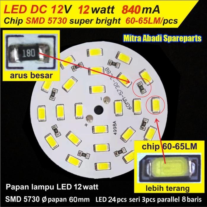 "New" PCB LED DC 12V / 12 Volt SMD5730 / SMD 5730 12W / 12 Watt Aluminium