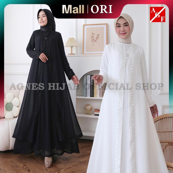 [] AH - Gamis Abaya Lebaran 2026 Terbaru Baju Muslim Wanita Mewah Simple Elegan Gaun Pesta Kondangan