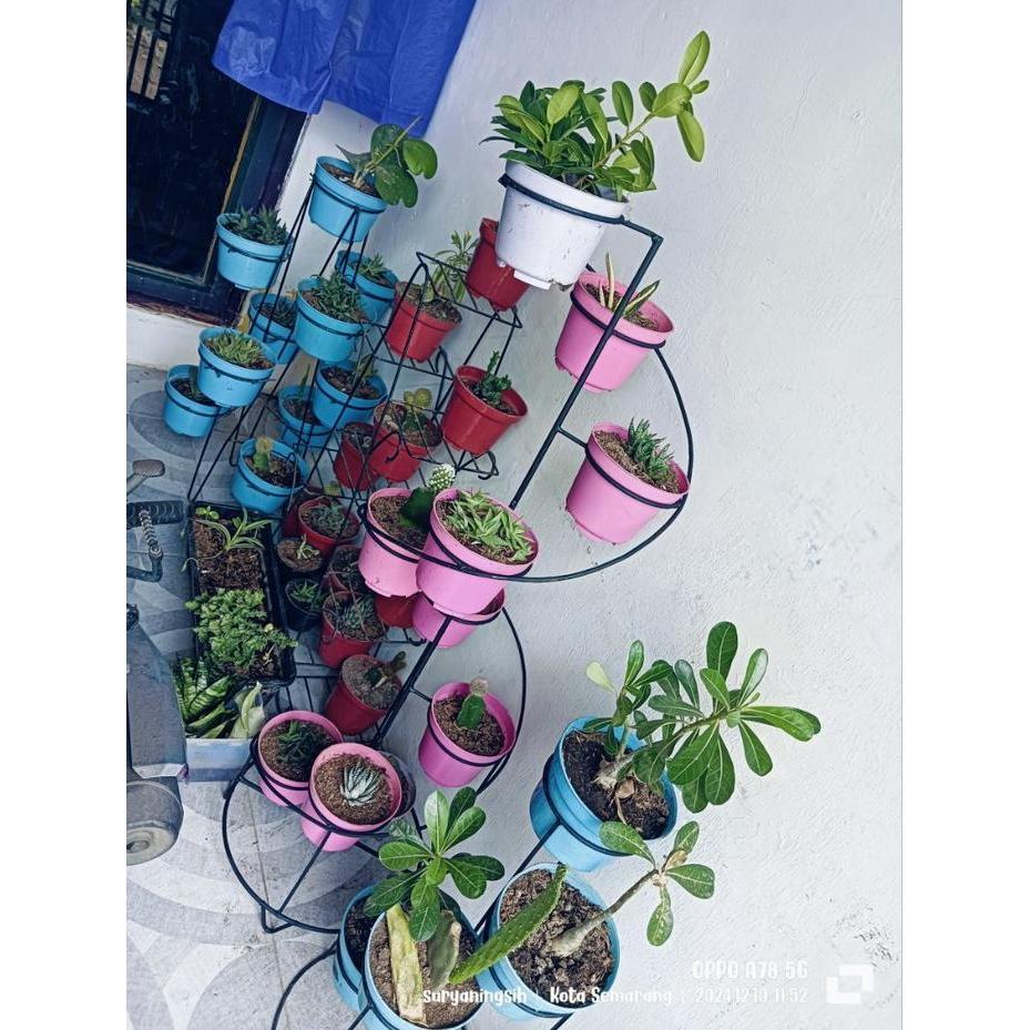 9 in 1 standing pot melingkar modern minimalis/standing pot besi/pot bunga besi/rak bunga besi/rak