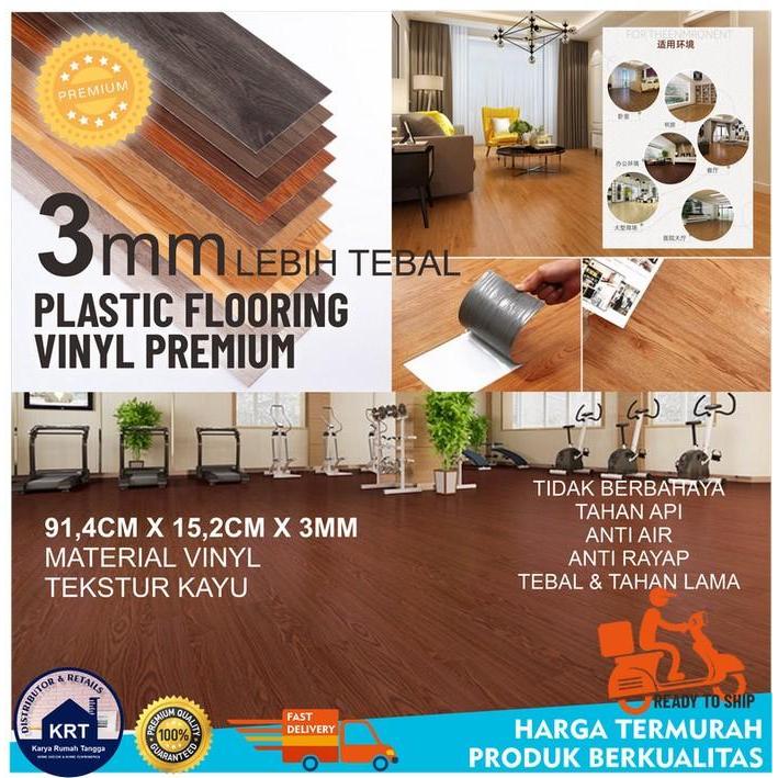 TEBAL 3MM/ PARKET VINYL FLOORING STIKER LANTAI WALLPAPER STIKER LANTAI