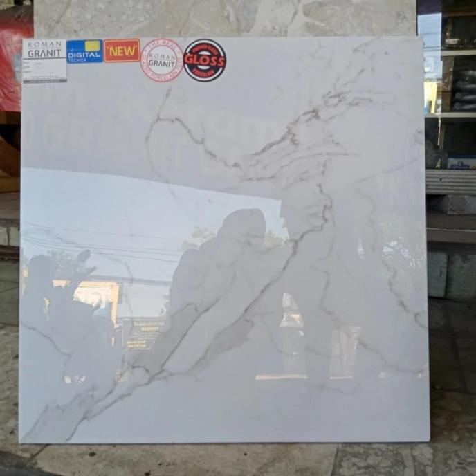 Keramik Lantai Putih Motif Carara 60x60/Keramik Motif Marmer Putih