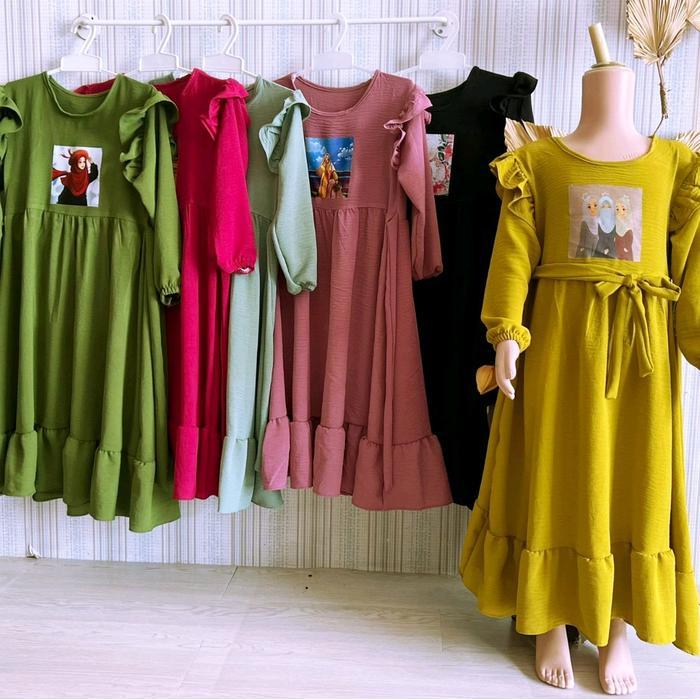 (SPESIAL RAMADHAN) GAMIS ANAK OVERSIZE VIRAL 2-7 THN CRINGKLE AIRFLOW/SET ANAK OVERSIZE VIRAL/GAMIS
