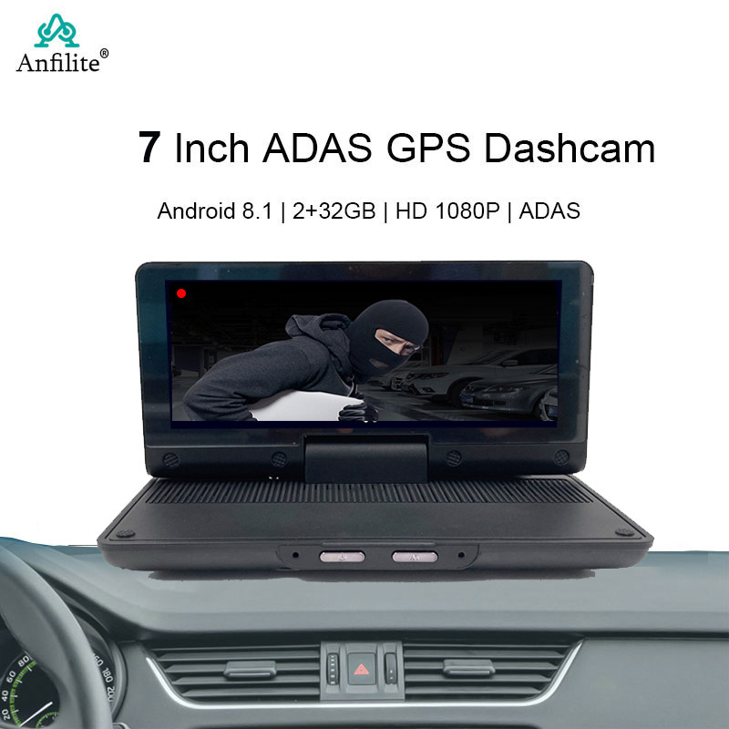 7" GPS black box WIFI Bluetooth ADAS 24h Park Monitor Car Dvr Mirror Dash Cam for car Dual camera Re