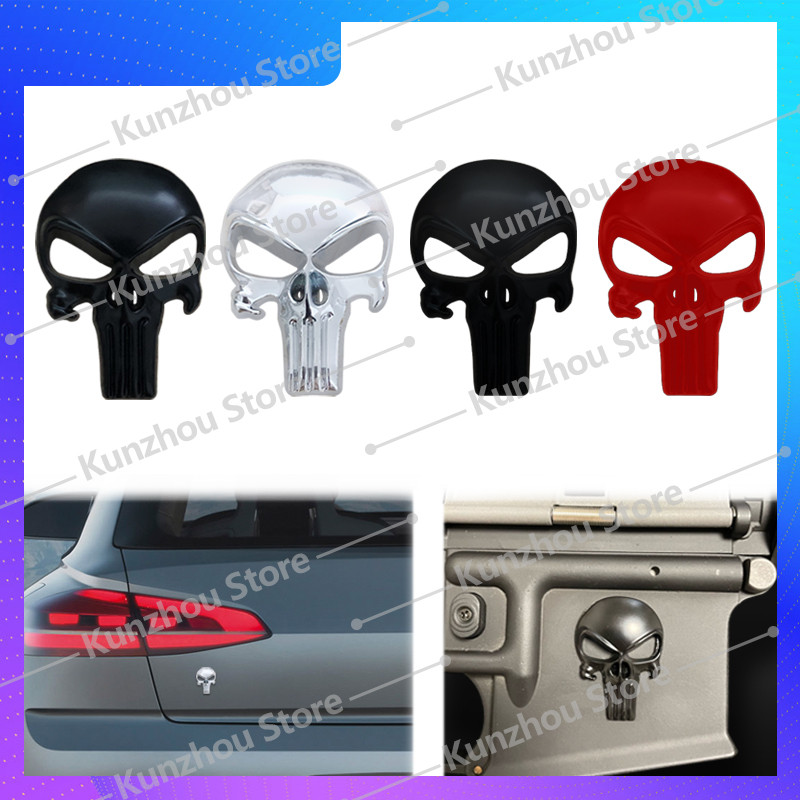 Metal Skull Emblem AR15 AK47 M4 M16 Airsoft Gun Skin Badge Car Rear Trunk Sticker Interior Decoratio