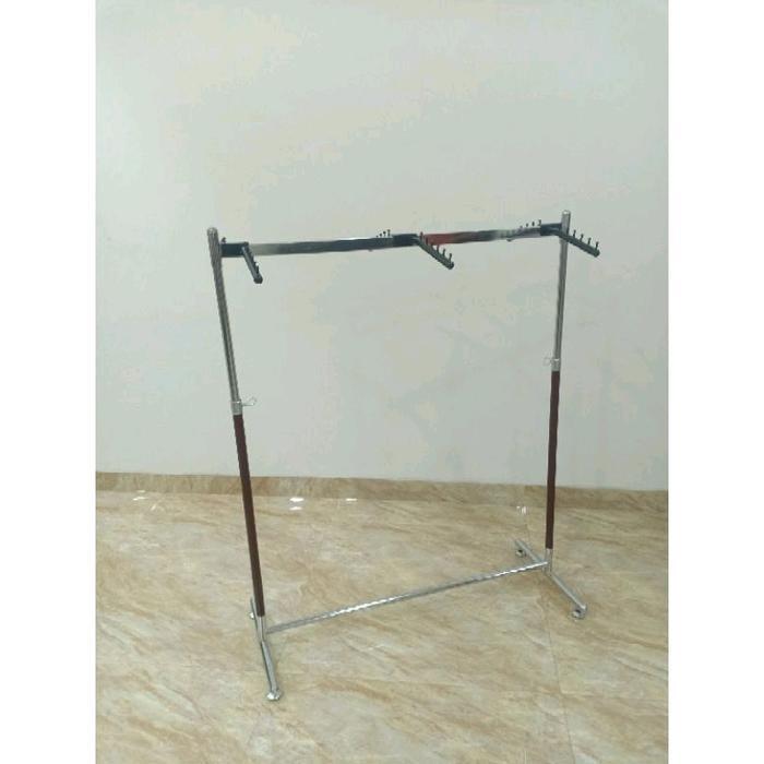 gawang gantungan baju palang pipa kotak 100 cm Aluminium Buah