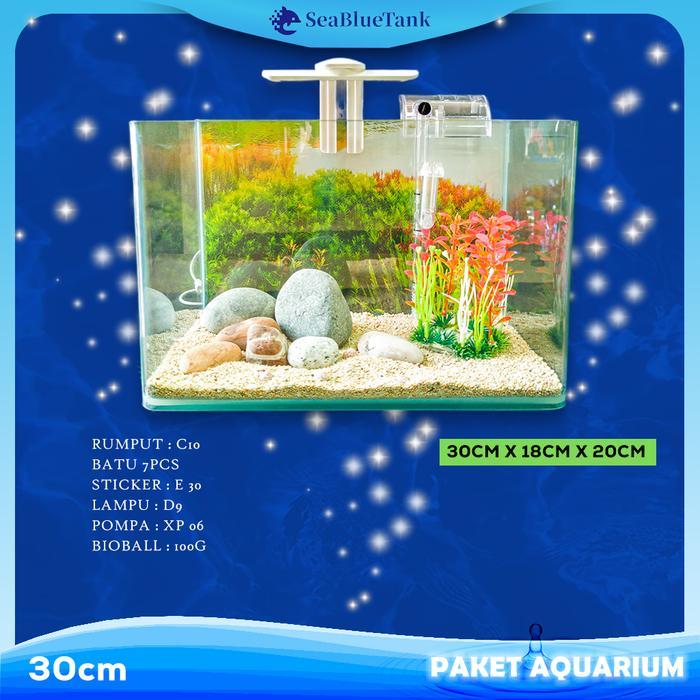 SBT AQUARIUM PAKET 30 CM / AQUARIUM MELENGKUNG / AQUASCAPE / AQUARIUM BENING