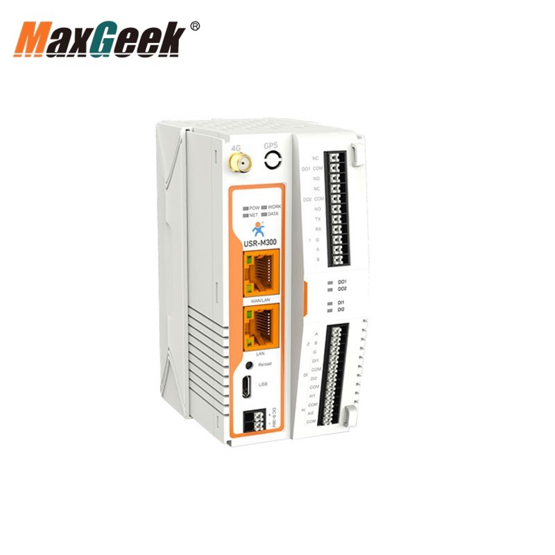 Terbaik Maxgeek USR-M300 (4G) IoT Controller High Performance Edge IoT Gateway Industrial-grade Edge