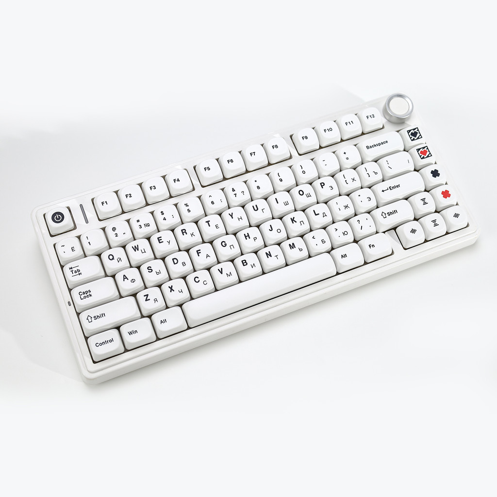 KBDiy Russian Japanese Keycap GMK Minimal White Theme PBT Retro Keycaps Cherry MX Switches For 60