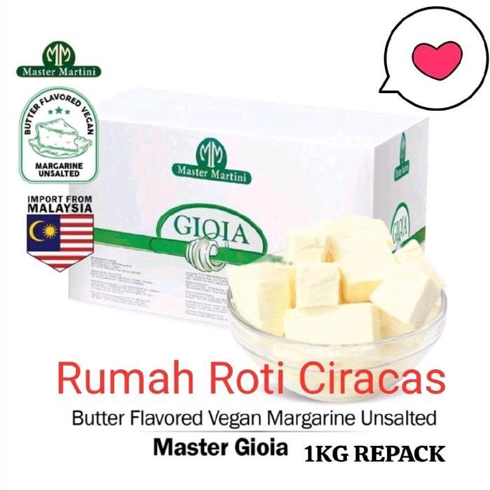 BUTTER GIOIA MARGARINE UNSALTED 1KG REPACK MASTER VEGAN PLAIN 1000GR