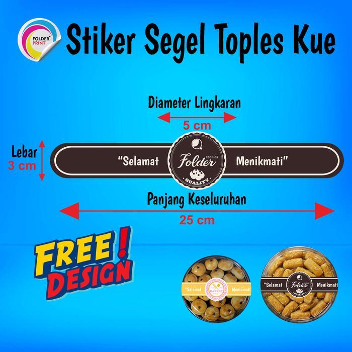 Stiker Kue Kering Label Segel Toples Custom