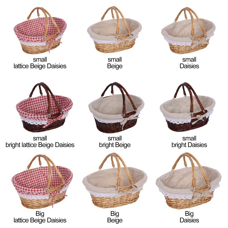 Rattan storage basket picnic basket woven fruit basket picnic basket carrying basket photography