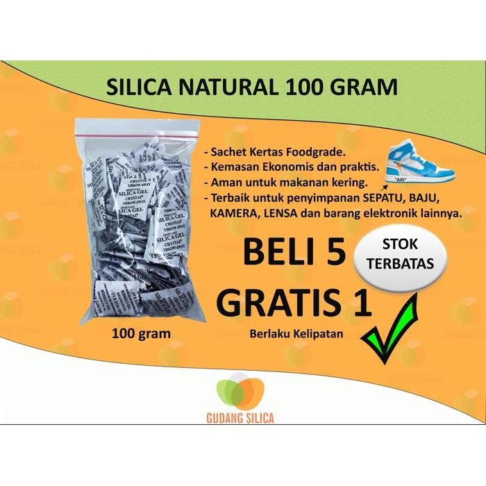 100PCS SACHET - SILICA GEL NATURAL ALAMI FOODGRADE SACHET KERTAS 100GR