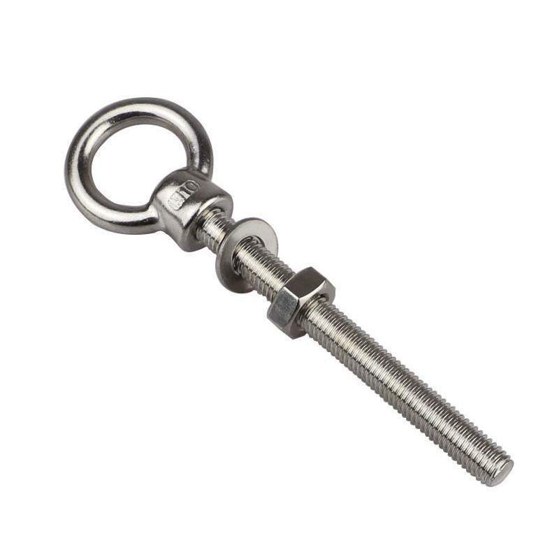 5 Pieces JIS1169 Long Shoulder Lifting Eye Bolt With Nut Ring Loop Hole 316 Stainless Steel M6 M8