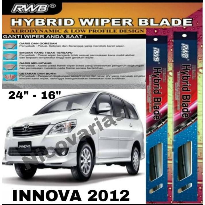 Wiper Depan Wiper Hybrid Blade Innova 2012 Pembersih Kaca Mobil RESTOCK