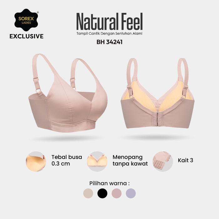 Sorella - Bra Exclusive Natural Feel Busa Tanpa Kawat Kait 3 Setara Cup B Cup 3/4 Bra Bh 34241