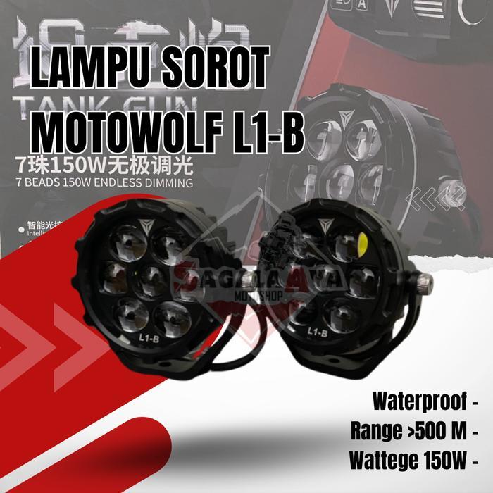 TERMURAH Lampu Sorot Motor Fog Lamp 7 titik 6 Mode 150W BMW Ducati HD Spot Touring Motowolf L1-B