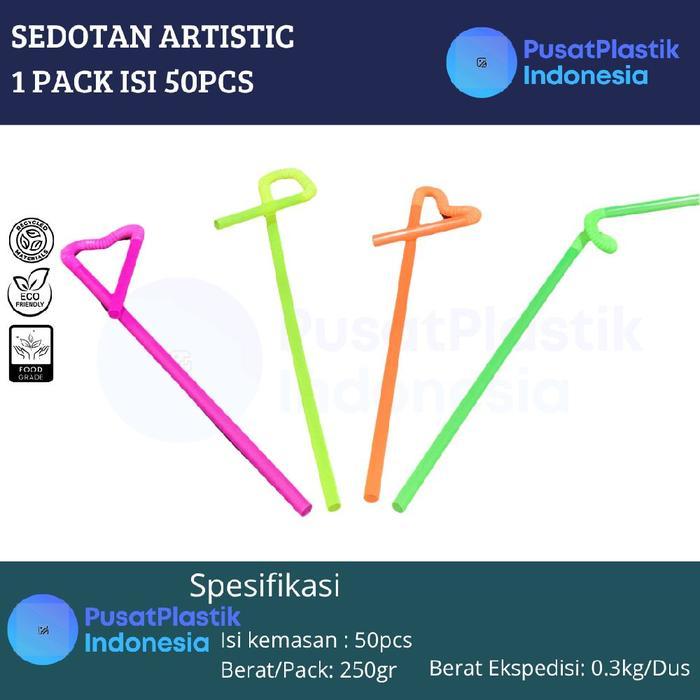 Sedotan Plastik Spiral / Spiral / Ulir Isi 50pc