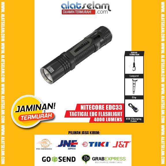 Nitecore EDC33 USB-C 4000 Lumens / Senter Tactical / Senter Hiking / Senter Super Terang / Senter